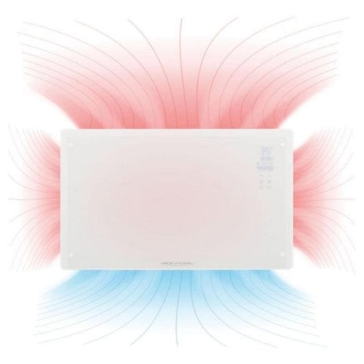 Radiador Elétrico 2000W X-Shape controlo remoto frontal vidro XXL programável seguro infantil