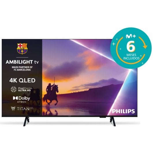 TV Philips QLED 43" 4K Ambilight Smart TV Titan OS Dolby Atmos HDR10+
