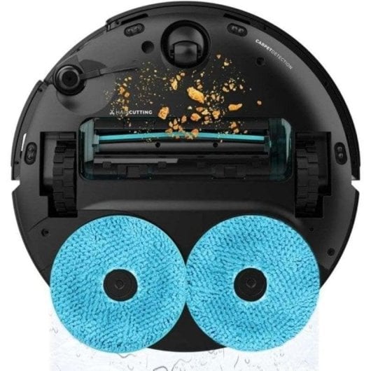 Aspirador Robô com Mopa Cecotec Conga X100 Com Esvaziamento Automatico Navegação Laser+IA 20.000 Pa Com IA Com Camara Especial para Animais