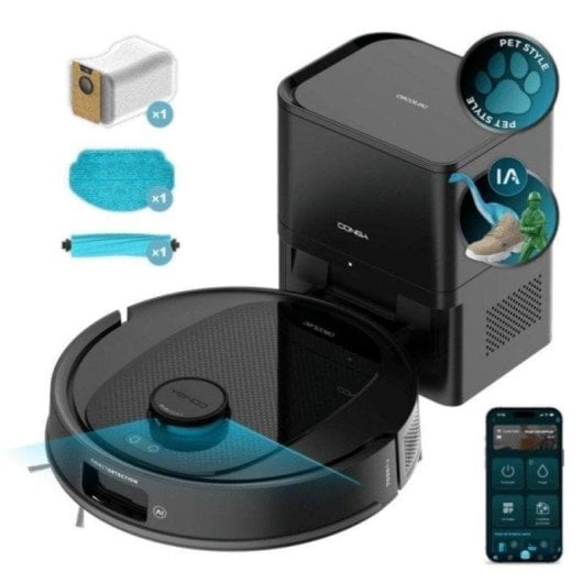 Aspirateurs Robots et Laveur Cecotec Conga Y80 avec en plus une station de vidage automatique Navigation IA Laser 13.000 Pa