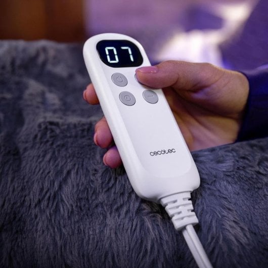 Manta Elétrica Cecotec HeatConfort Luma controle LCD 200x180cm 10 níveis Sherpa
