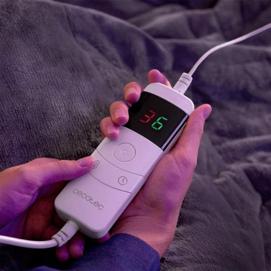 Manta Elétrica Cecotec HeatConfort Weighted 9 kg 180x200 cm 200W 10 Temperaturas