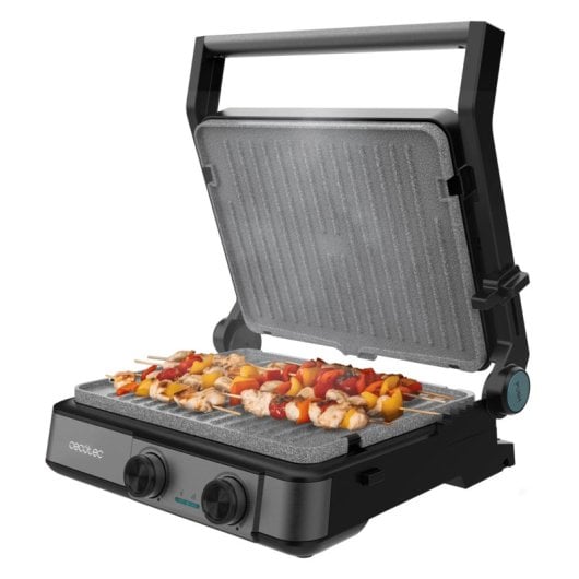 Elektrogrill Cecotec Rock’nGrill 2200 Dual 2200W, Doppelseitige Platten, Temperaturregelung
