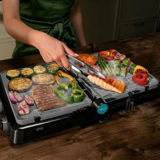 Elektrogrill Cecotec Rock’nGrill 2200 Dual 2200W, Doppelseitige Platten, Temperaturregelung