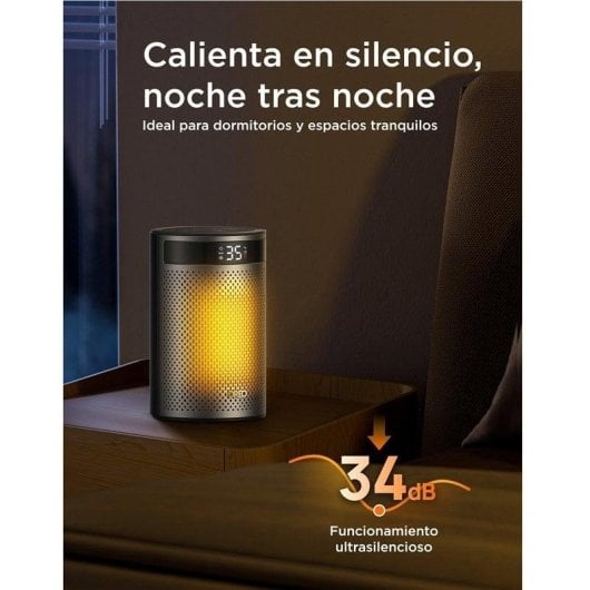 Dreo Aquecedor Cerâmico Portátil Atom 416 1500W Prateado e Preto