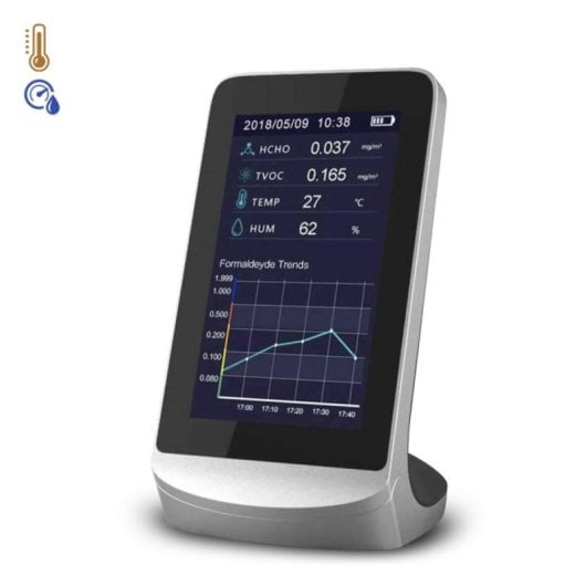 Monitor de Qualidade de Ar Multifuncional LCD interior PM2.5/PM10/HCHO/TVOC