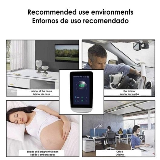 Monitor de Qualidade de Ar Multifuncional LCD interior PM2.5/PM10/HCHO/TVOC