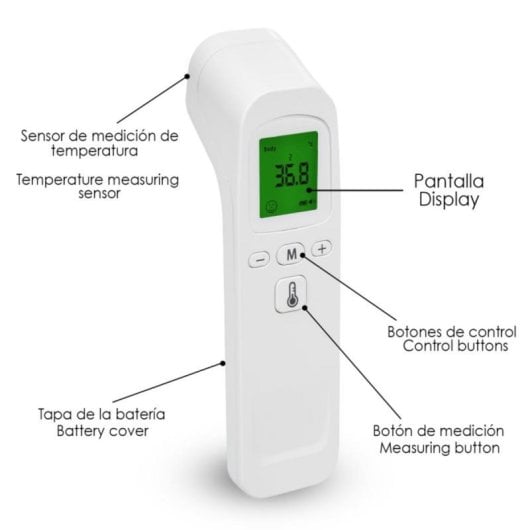 Termómetro infravermelhos HG02 V1 sem contacto duplo modo corpo e objetos