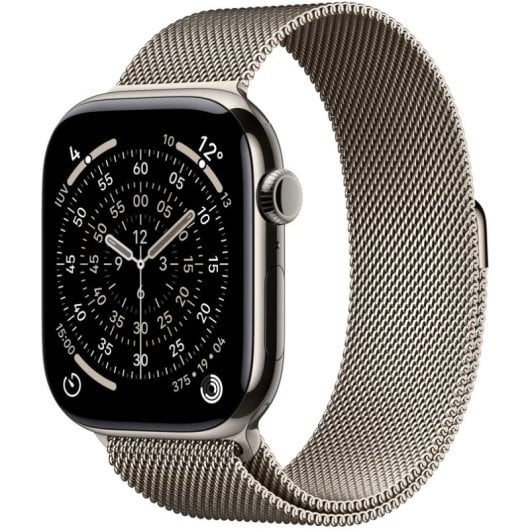 Apple Watch Series 11 GPS + Cellular 46 mm Cassa in titanio naturale con bracciale in maglia milanese naturale M/L