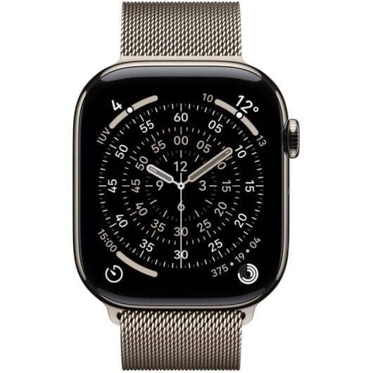 Apple Watch Series 11 GPS + Cellular 46 mm Cassa in titanio naturale con bracciale in maglia milanese naturale M/L