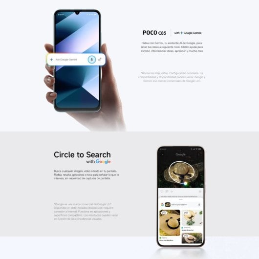 POCO C85 8 Go 256 Go 6,9" 120 Hz Double SIM 4G 6000 mAh 33 W 50 MP IP64 Android 15 Violet