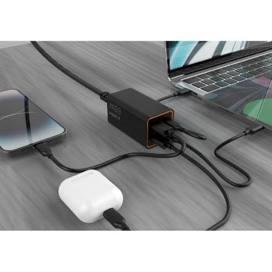 Gembird Cargador rápido USB PowerDelivery GaN 65 W 4 Portas USB-C/USB-A Preto