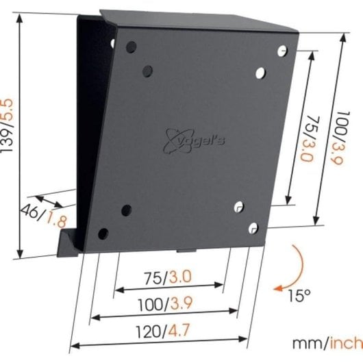 Support TV Vogels MA 1010 Inclinable pour écrans 17 à 26 pouces VESA 100x100 jusqu'à 30 kg Noir