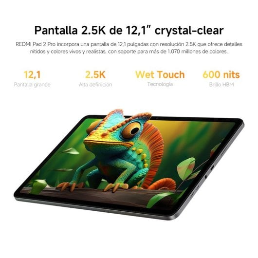 Xiaomi Redmi Pad 2 Pro 6GB 128GB 12.1" 2.5K 12000mAh 33W Android 15 Gris Grafito