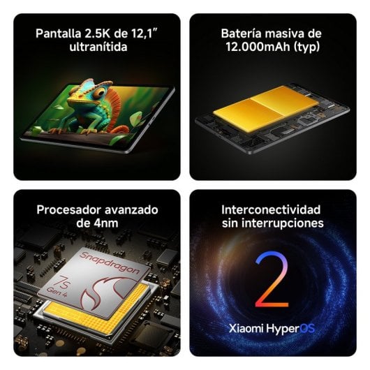 Xiaomi Redmi Pad 2 Pro 6GB 128GB 12.1" 2.5K 12000mAh 33W Android 15 Plata