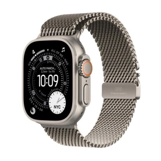 Apple Watch Ultra 3 GPS Cellular 49mm OLED Titane Naturel S 5G Étanche 10ATM SpO2 Pulsomètre