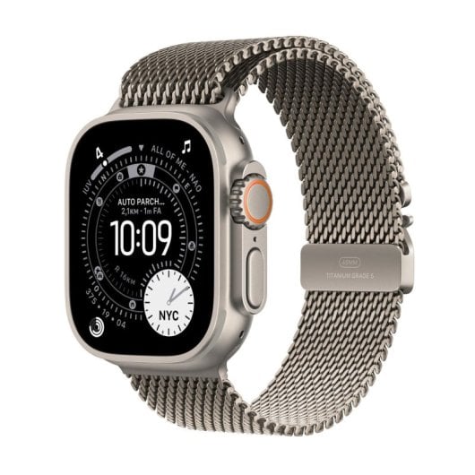 Apple Watch Ultra 3 GPS Cellular 49mm OLED Titane Naturel S 5G Étanche 10ATM SpO2 Pulsomètre