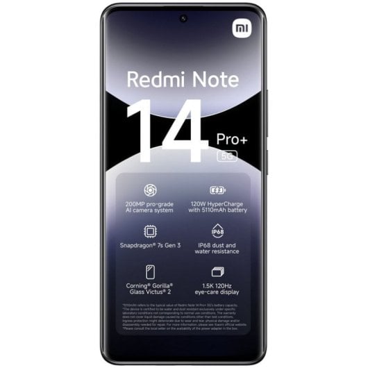 Xiaomi Redmi Note 14 Pro Plus 5G 8/256GB Negro Medianoche Libre Versión Importada Europea
