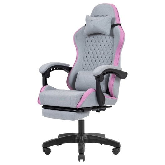 Mars Gaming Mgc-x Silla Gaming Ergonómica Tejido Transpirable Cojín Cervical Y Lumbar Rosa