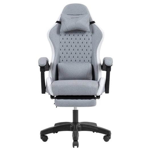 Mars Gaming Mgc-x Silla Gaming Ergonómica Tejido Transpirable Cojín Cervical Y Lumbar Blanco
