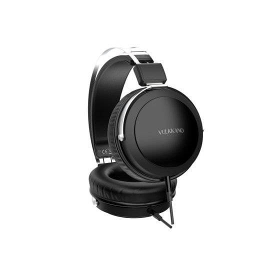 Auriculares Vulkkano HC10 Turia con cable Jack 3,5 mm para estudio y DJ, drivers 50 mm, negros
