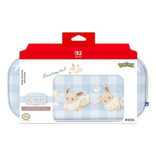 Estuche Hori NSX-088E Vault Case Eevee Azul Blanco Resistente Scratch Switch 2