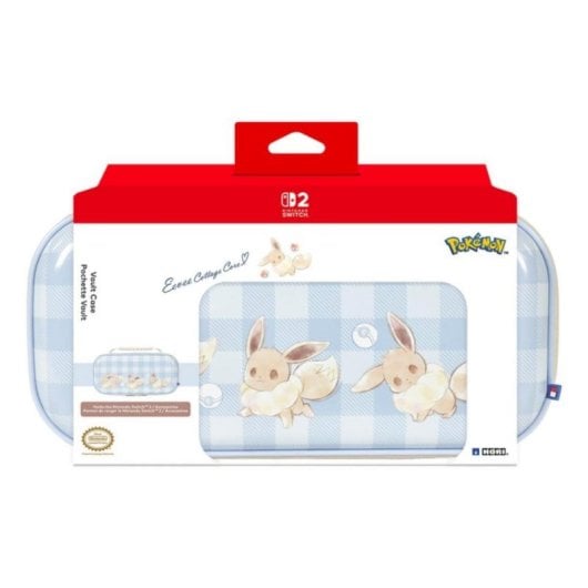 Estuche Hori NSX-088E Vault Case Eevee Azul Blanco Resistente Scratch Switch 2