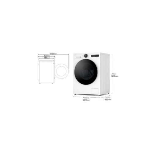 Lavadora LG F4X7011TWS Carga Frontal 11 kg 1400 rpm A Blanca WiFi IA TurboWash360