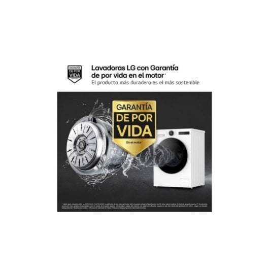 Lavadora LG F4X7011TWS Carga Frontal 11 kg 1400 rpm A Blanca WiFi IA TurboWash360