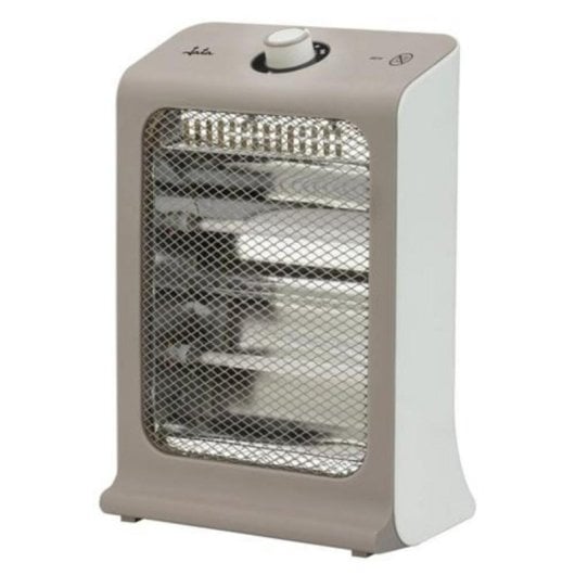 Radiateur quartz blanc 800W avec poignée, protection antichute et 2 niveaux de puissance