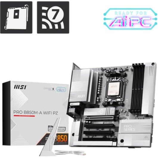 Motherboard MSI PRO B850M-A WIFI AMD B850 Sockel AM5 DDR5 mATX Wi-Fi 7 PCIe 5.0 RAID 5G LAN