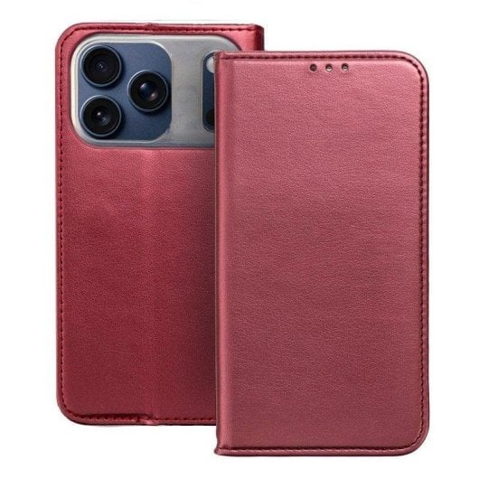 Cool Funda Flip Cover Liso Burgundy para iPhone 17 Pro Max