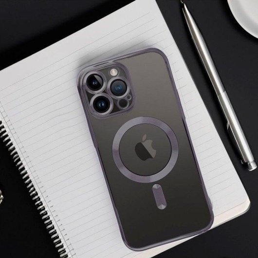 Handyhülle Cool Air Hybrid Magnetisch Transparent Schwarz für iPhone MagSafe Kompatibel