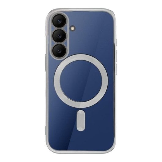 Cool Funda Magnética Transparente con Borde Plata para Galaxy S25 FE