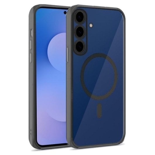 Cool Funda Magnética Transparente con Borde Negra para Galaxy S25 FE