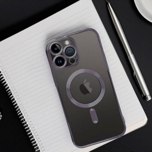 Cool Funda Magnética Transparente con Borde Negra para Galaxy S25 FE