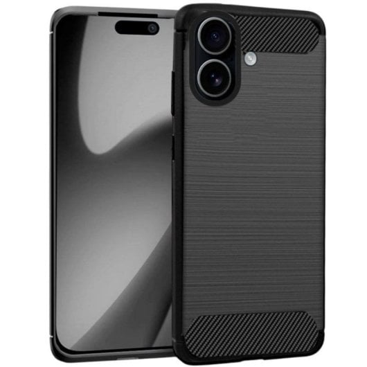Handyhülle Cool TPU Schwarz Karbon Look Air Cushion Für iPhone 17