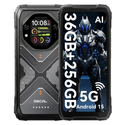 Oscal Tank 1 12GB 256GB 6.78" IPS 5G Dual SIM Batería 20000mAh IP69K NFC Android 13 Negro