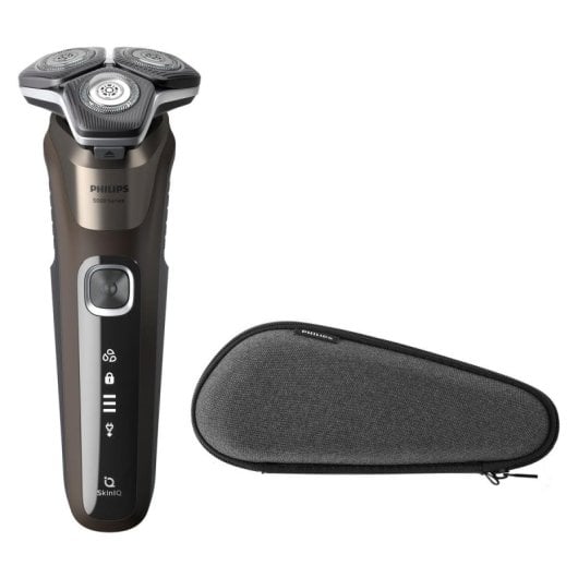 Rasoir Philips SHAVER Series 5000 S5886/30 Têtes rotatives Noir Marron LED USB