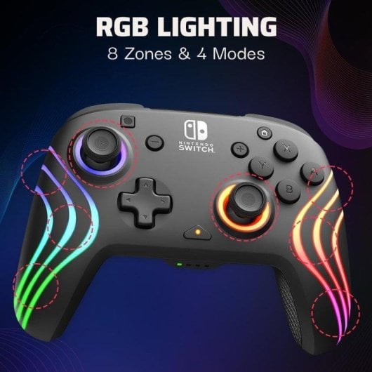 Mando inalámbrico Turtle Beach Afterglow Wave Negro RGB Nintendo Switch