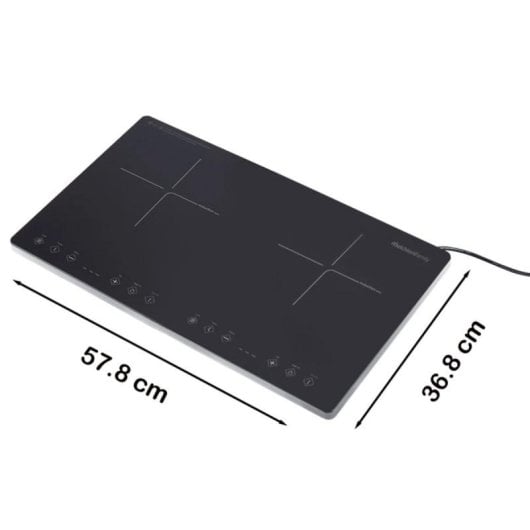 Plaque à induction Melchioni Oblivion 2 2 zones 3300 W Touch Timer Verre Noir