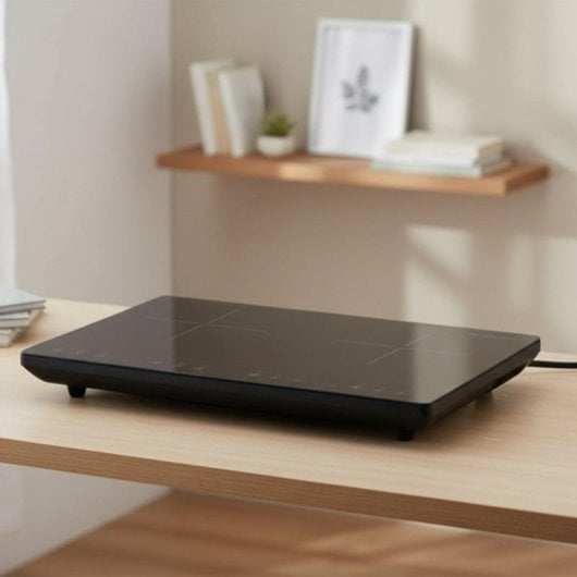 Plaque à induction Melchioni Oblivion 2 2 zones 3300 W Touch Timer Verre Noir