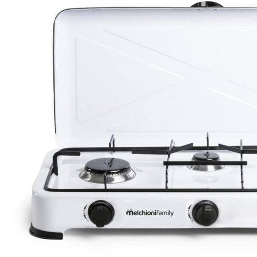 Hornillo a gas Melchioni Family Minerva New 3 portátil 3 quemadores blanco exterior