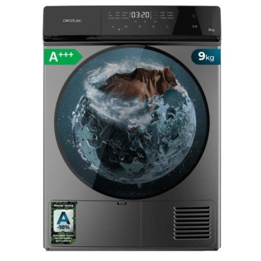 Cecotec Secadora de Bomba de Calo rBolero DressCode Dry 9400 Inverter Steel  9kg C 15 programas