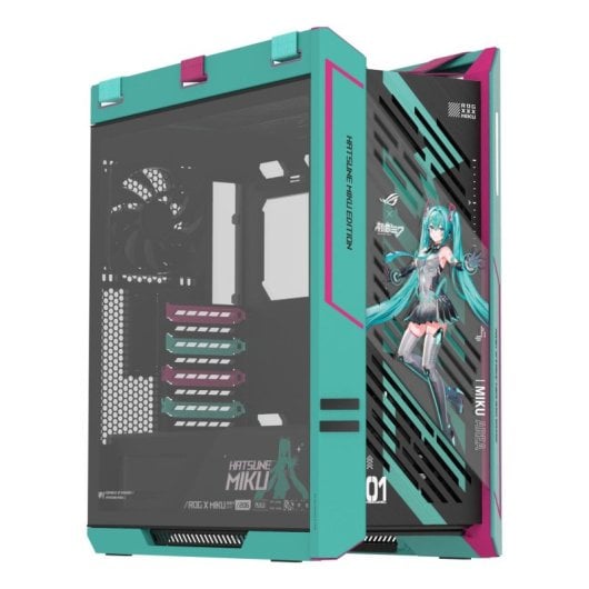 Boîtier ASUS ROG Strix Helios II Hatsune Miku Edition Midi Tower RGB Gaming verre trempé