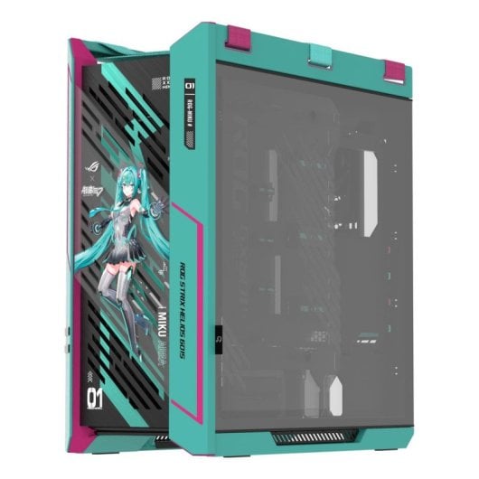Boîtier ASUS ROG Strix Helios II Hatsune Miku Edition Midi Tower RGB Gaming verre trempé