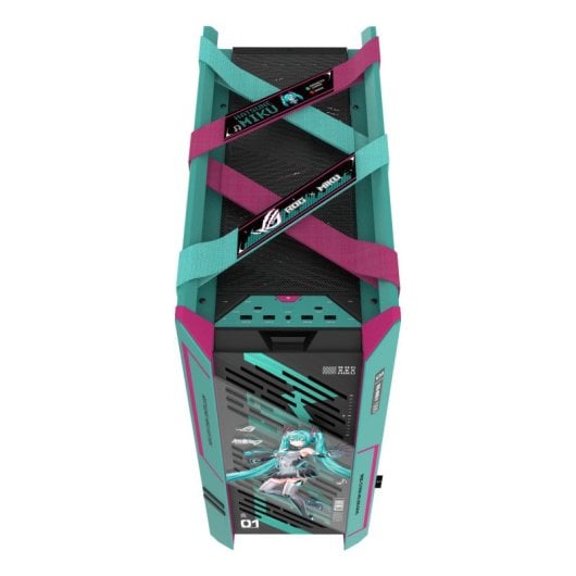 Boîtier ASUS ROG Strix Helios II Hatsune Miku Edition Midi Tower RGB Gaming verre trempé