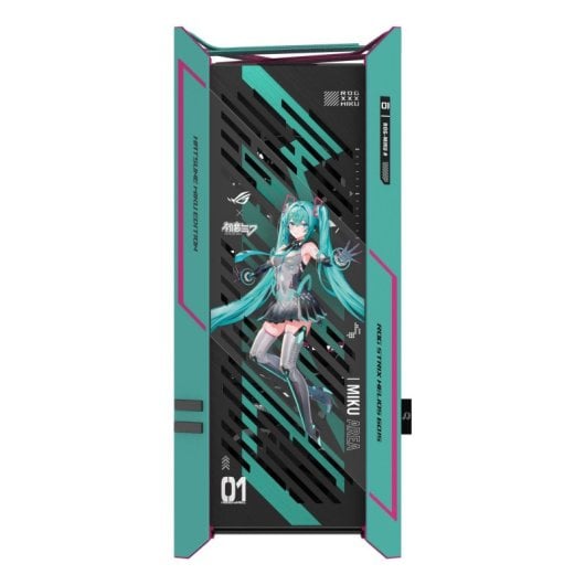 Boîtier ASUS ROG Strix Helios II Hatsune Miku Edition Midi Tower RGB Gaming verre trempé