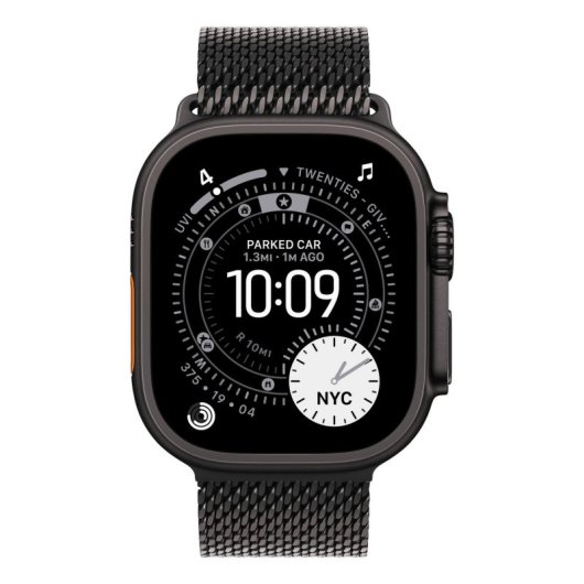 Cinturino Apple MGHU4ZM/A Titanio Milanese Loop Compatibile Watch 44 45 46 49mm Nero