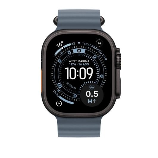 Cinturino Apple Ocean Anchor Blue Titanio Fluoroelastomero per Apple Watch 44-49mm